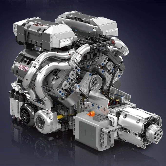 Mould King 10201 Motorised Hypercar W16 Engine & Gearbox Building Set - 2,024 Pcs - Image 4