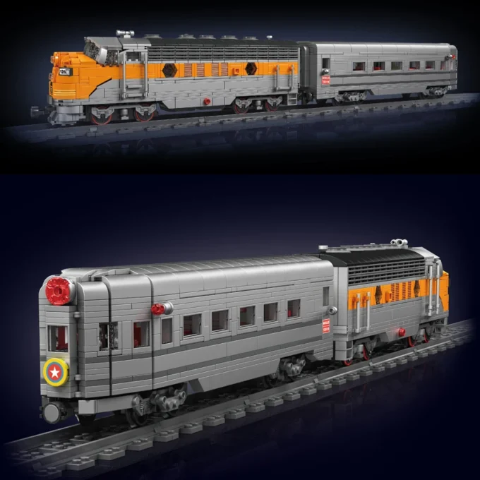 Mould King 12018 USA EMD F7 WP Diesel Locomotive - 1,541 Pcs - Image 2