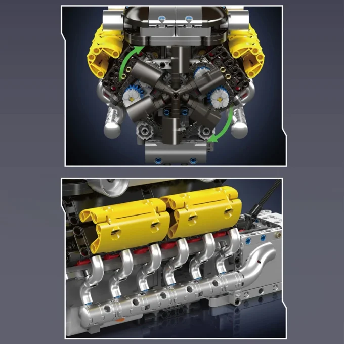 Mould King 10202 Motorised Lambo V12 Engine & Gearbox Building Set - 1,260 Pcs - Image 6