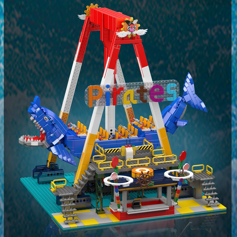Mould King 11017 Electric Shark Pirate Ship Ride Construction Kit | 1,922 Pieces - Image 3