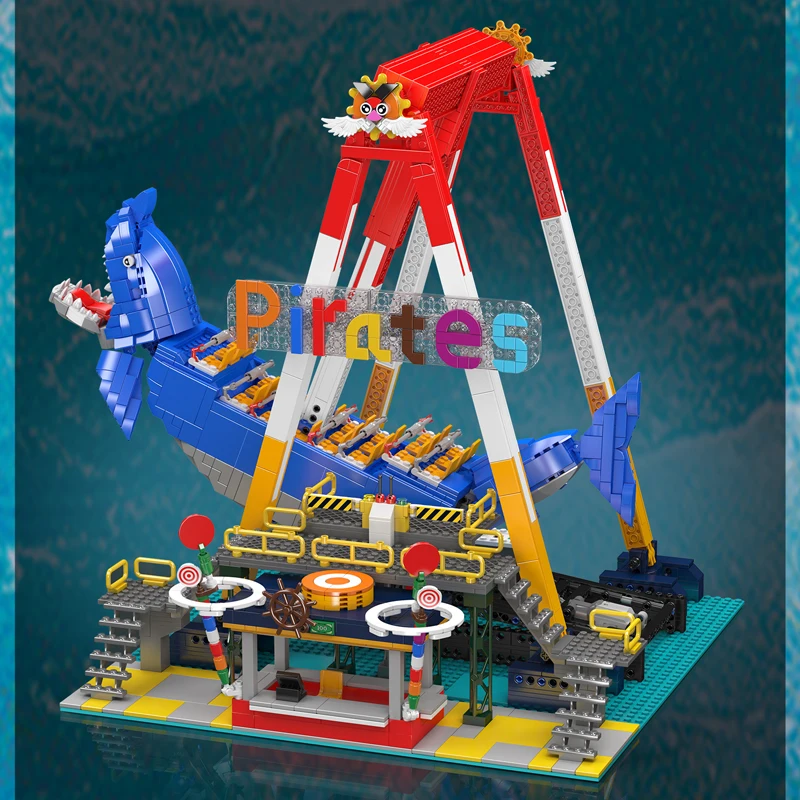 Mould King 11017 Electric Shark Pirate Ship Ride Construction Kit | 1,922 Pieces - Image 2