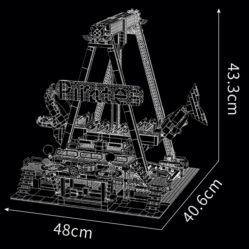 Mould King 11017 Electric Shark Pirate Ship Ride Construction Kit | 1,922 Pieces - Image 5