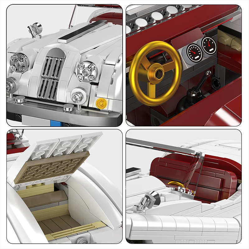 Mould King 10236 Classic XK140 Convertible Sports Car Construction Set | 1,302 Pieces - Image 5