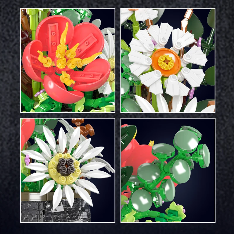 Mould King 24107 Daisy Flower Pot Botanical Construction Kit | 1,157 Pieces - Image 4