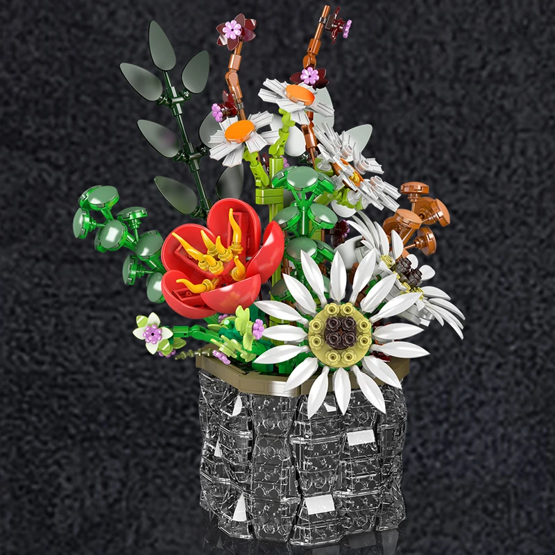 Mould King 24107 Daisy Flower Pot Botanical Construction Kit | 1,157 Pieces - Image 3