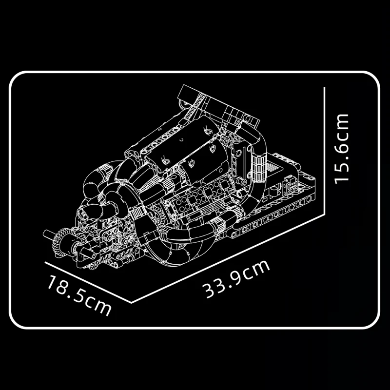 Mould King 10188 Motorized STR13 V6 Engine Construction Set | 980 Pieces - Image 5