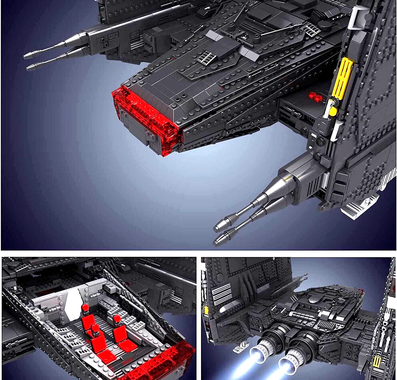 Mould King 21011 Starship Upsilon Class Shuttle Spaceship UCS Building Blocks - Image 5